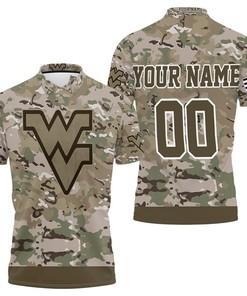 West Virginia Mountaineers Camouflage Veteran 3d Personalized 3D All Over Print Polo Shirt with personalized design