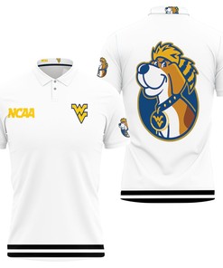 West Virginia Mountaineers Ncaa Classic White With Mascot Logo 3D All Over Print Polo Shirt with personalized design