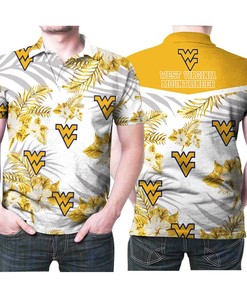 West Virginia Mountaineers Team Logo Leaves Vintage Polo Shirt with polo collar and unique all-over print