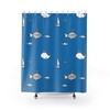 Whale Ocean Sub Nautical Sailboat Theme Shower Curtain for a coastal vibe