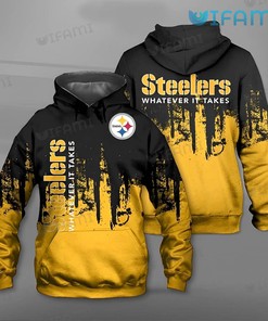 Whatever It Takes Melting Pattern - Steelers 3D All Over Print Hoodie