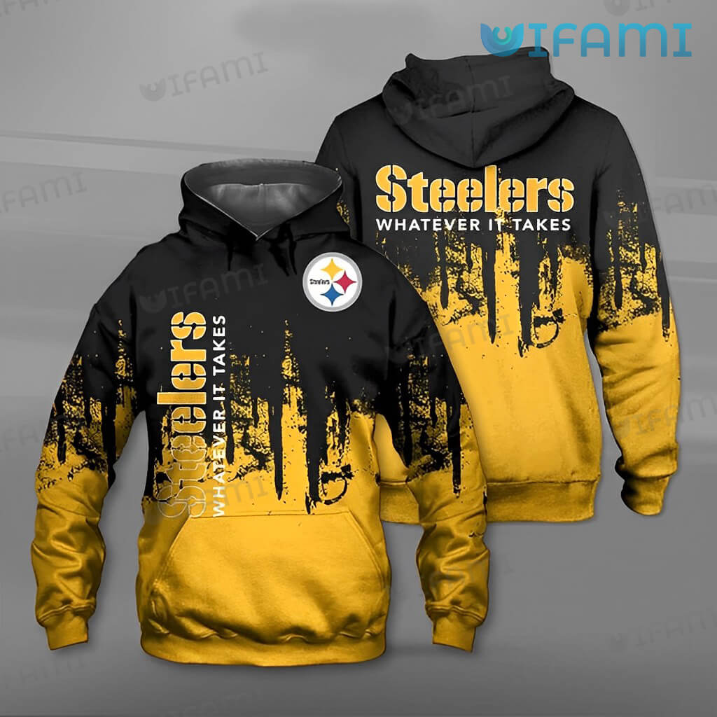 Whatever It Takes Melting Pattern - Steelers 3D All Over Print Hoodie