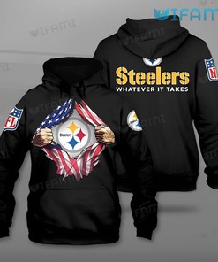 Whatever It Takes USA Flag - Steelers 3D All Over Print Hoodie
