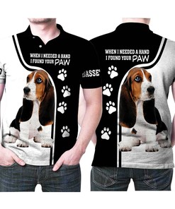 When I Needed A Hand I Found Your Paw Australian Shepherd 3D All Over Print Polo Shirt with personalized design