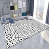 White 3D Swirl Illusion Rug - A Sophisticated and Modern Anti-Slip Floor Mat for Living Room Decor