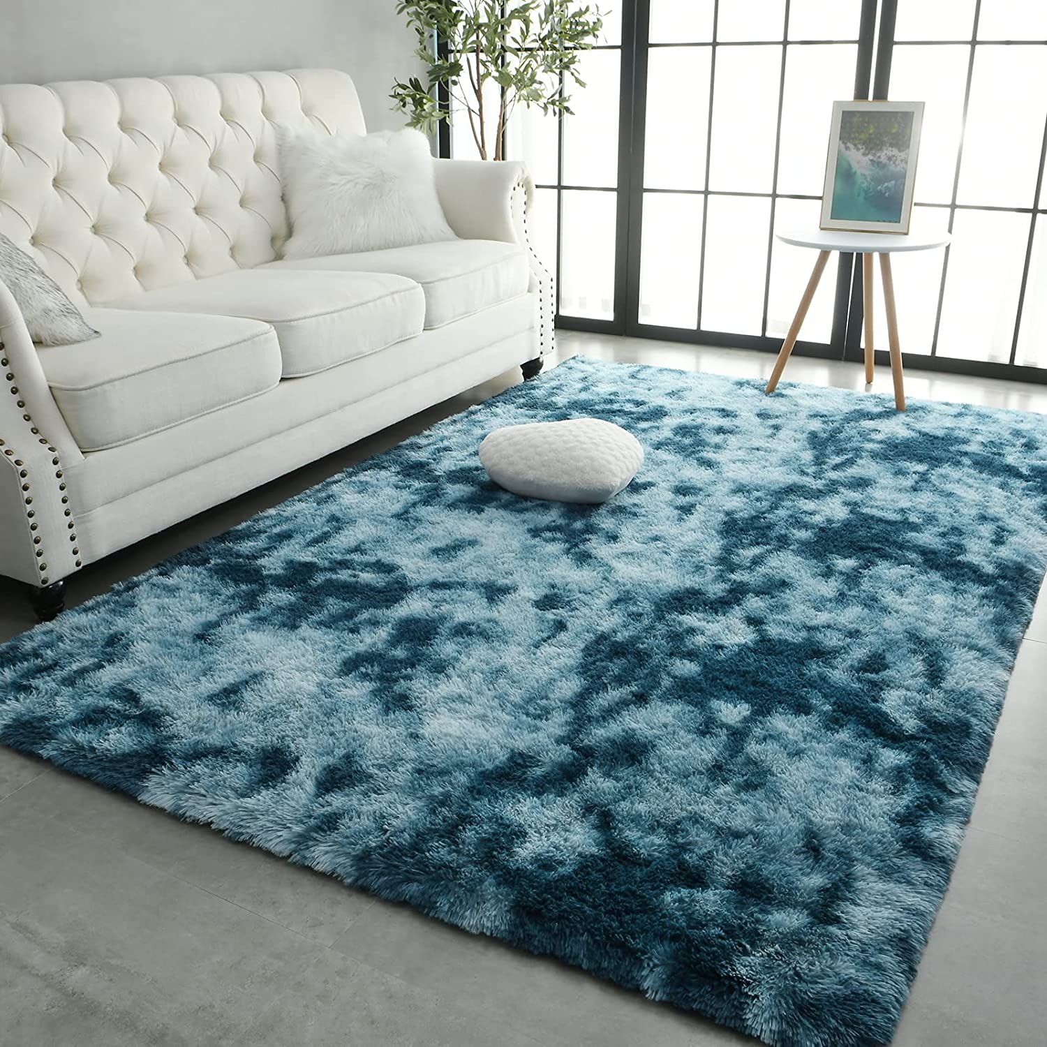 White Abstract 3D Swirl Illusion Rug - Modern and Elegant Living Room or Bed Room Decor