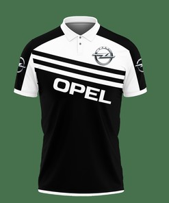 White Athleisure 3D Polo Shirt: 3D Printed Opel Ttt-Va Polo Shirt Ver 2