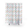 White Atomic Starburst Mid Century Modern Shower Curtain - Modernist Mod Vintage Bathroom Decor