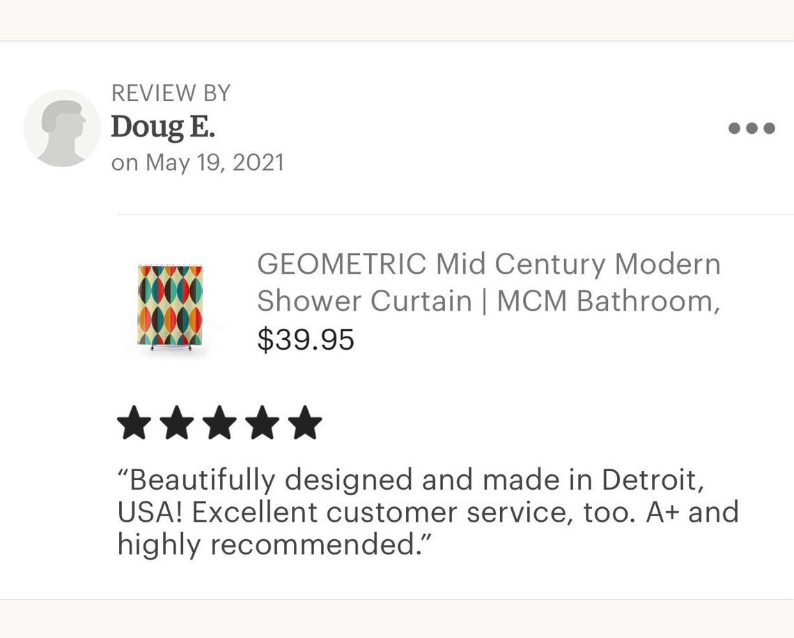 White Atomic Starburst Mid Century Modern Shower Curtain - Modernist Mod Vintage Bathroom Decor - Image 2