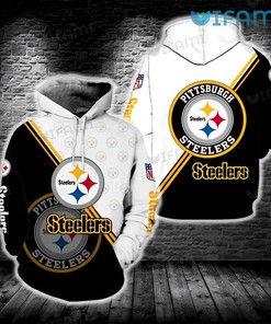 White Black Logo - Youth Steelers All Over Print Hoodie