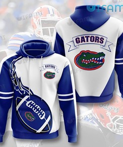 White Blue Logo Florida Gators Football Hoodie 3D