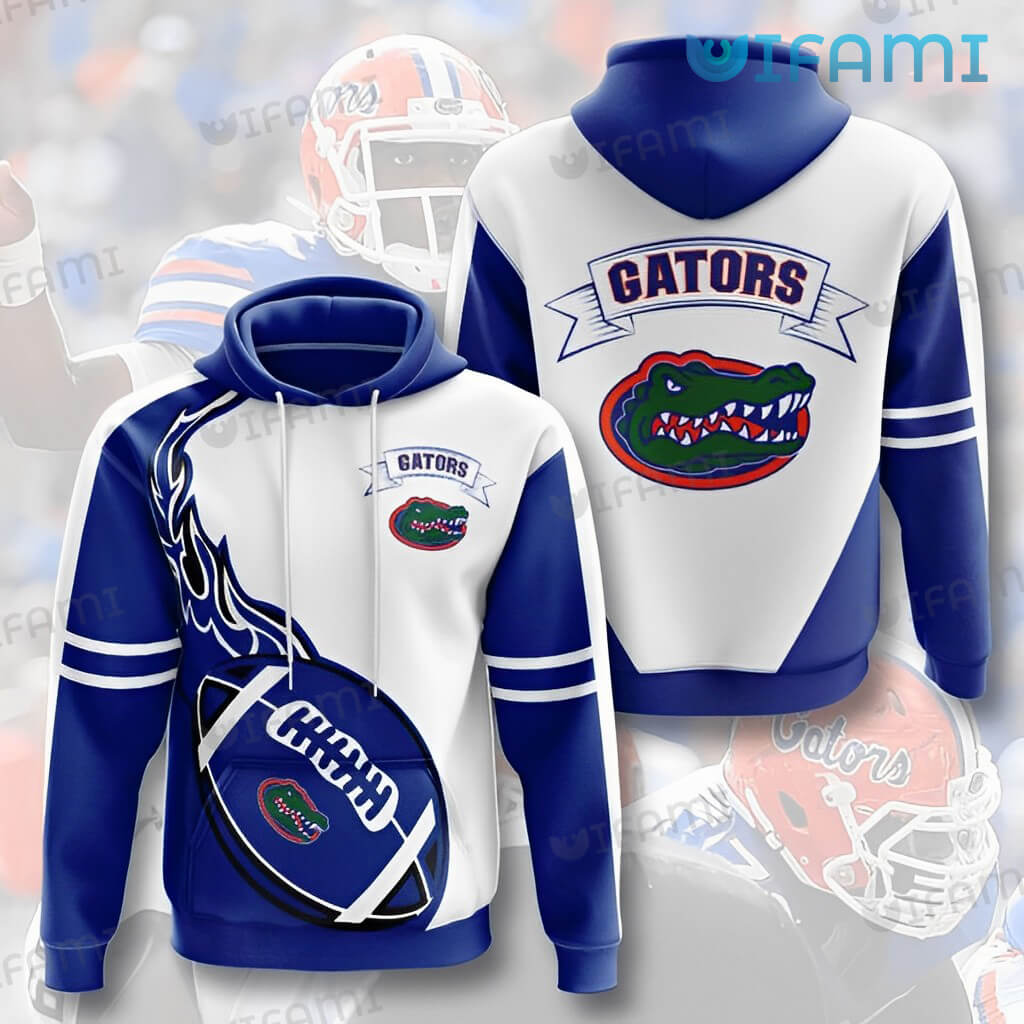 White Blue Logo Florida Gators Football Hoodie 3D