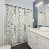 White Botanical Shower Curtain for a Cute Farmhouse Bathroom