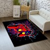 White Carpets for Boys Gamer Rugs with 3D Gaming Area Rug for Kids Playroom