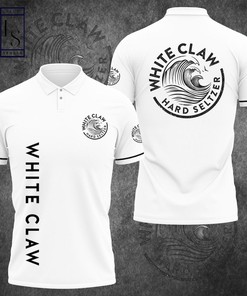 White Claw Drinking Polo Shirt made with breathable fabric and polo collar