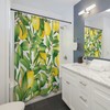 White Floral Citrus Shower Curtain | Lemons and Flowers Pattern | Floral Bathroom Decor Gift for Home