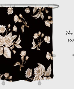 White Flowers Shower Curtain, Custom Sizes for Bathtub Decor - Luxury Shower Curtains
