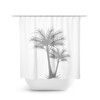 White Gray Palm Tree Shower Curtain, Coastal Bathroom Decor for Beach House, Guest Bathroom - SHOWER94