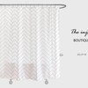 White Grey Stripe Simple Wavy Shower Curtain - Heavy Duty Polyester Fabric - Waterproof Modern Home Bathroom Decor