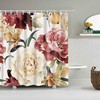 White Peony and Roses Shower Curtain | Floral Fabric Bathroom Curtain | Home Bathroom Decor