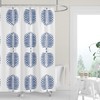 White Tropical Island Beach Blue Palm Fronds Modern Shower Curtain - Easy-Care and Minimalist