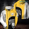 White Yellow Logo - Pittsburgh Steelers All Over Print Hoodie