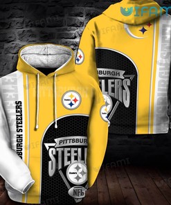 White Yellow Logo - Pittsburgh Steelers All Over Print Hoodie
