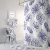 White and Blue Octopus Shower Curtain Set with Oceanic Bath Decor