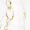 White and Gold Marble Pattern Area Rug with 70s Style for Modern Living Room or Bedroom