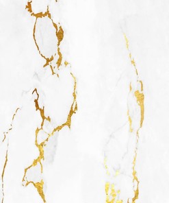 White and Gold Marble Pattern Area Rug with 70s Style for Modern Living Room or Bedroom