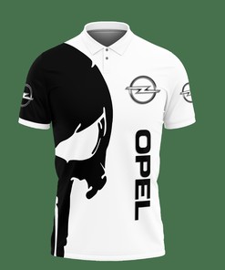 White and Stylish: 3D Printed Opel Ttt-Va Polo Shirt with All Over Print