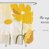 White and Yellow Daisy Shower Curtain, Art Flora Extra Thick Curtains with Hooks, Waterproof and Washable