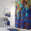 Wild Angry Sea Abstraction Shower Curtain for Unique and Vibrant Bathroom Decor