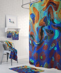 Wild Angry Sea Abstraction Shower Curtain for Unique and Vibrant Bathroom Decor