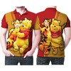 Winnie The Pooh Bear Tiger Fictional Character 3D All Over Print Polo Shirt with unique all-over print