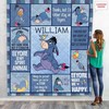 Winnie The Pooh Eeyore Fleece Blanket with Disney Blanket and Custom Name