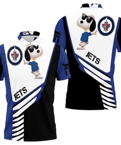 Winnipeg Jets Snoopy For Fans 3d Polo Shirt All Over Print Shirt 3d T-shirt with breathable fabric and polo collar