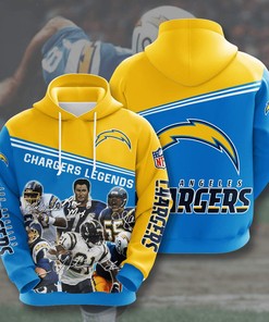 Winter Style All Over Print 3D Hoodie for Los Angeles Chargers Fans with Custom Sport Design