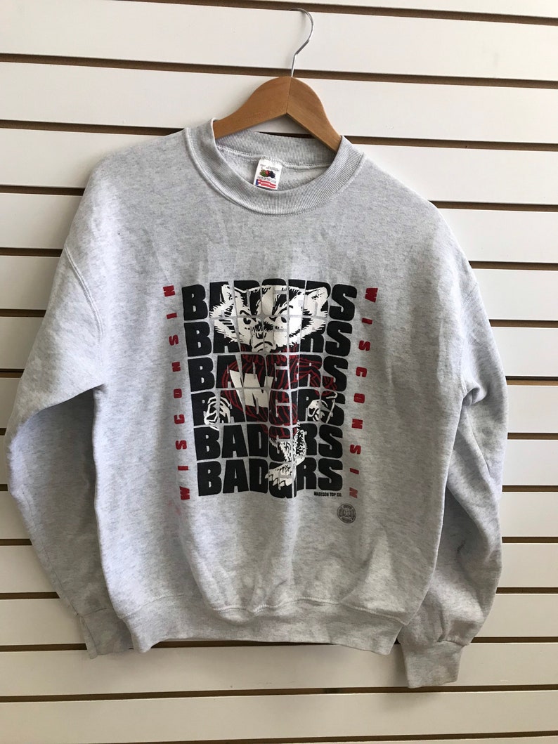 Wisconsin Badger State Pullover Sweatshirt - NCAA Football Fan Gear - Vintage Design