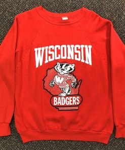 Wisconsin Badgers 80s College NCAA Football Raglan Sweatshirt, Hoodie, T-Shirt - Matching Sports Parent T-Shirt