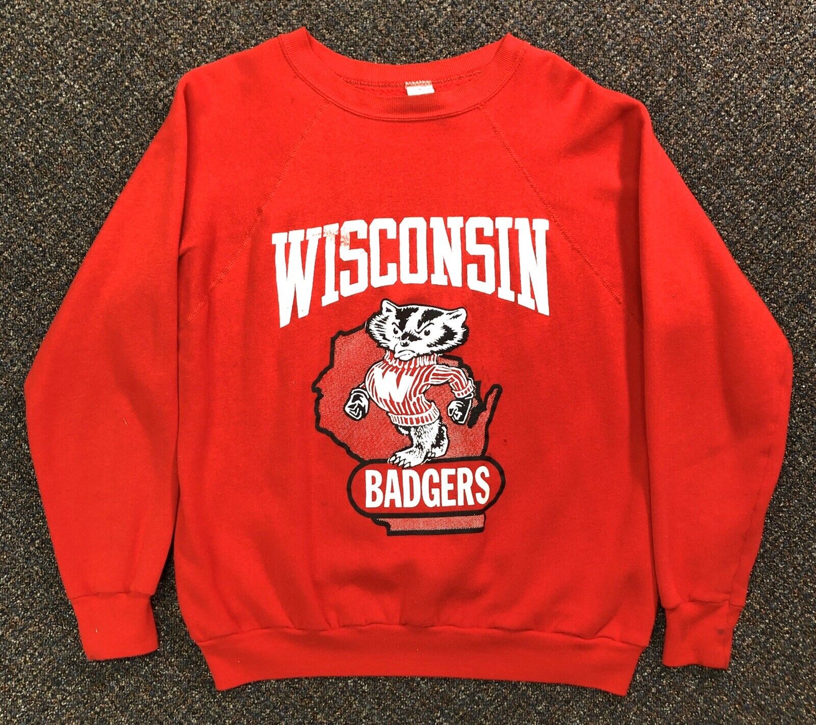 Wisconsin Badgers 80s College NCAA Football Raglan Sweatshirt, Hoodie, T-Shirt - Matching Sports Parent T-Shirt