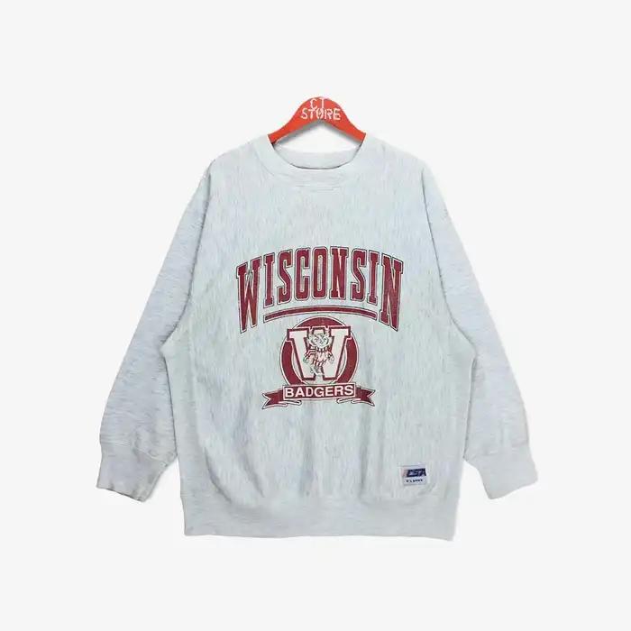 Wisconsin Badgers Football Spellout Sweatshirt - NCAA Gear for College Students