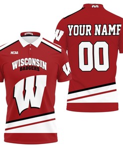 Wisconsin Badgers Ncaa Mascot Red Personalized 3D All Over Print Polo Shirt with unique all-over print