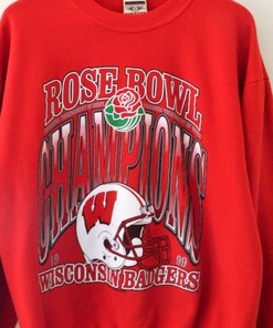 Wisconsin Badgers Red Vintage Style Sweatshirt, Rose Bowl 1999 Champions, Hoodie, T-Shirt - NCAA Football