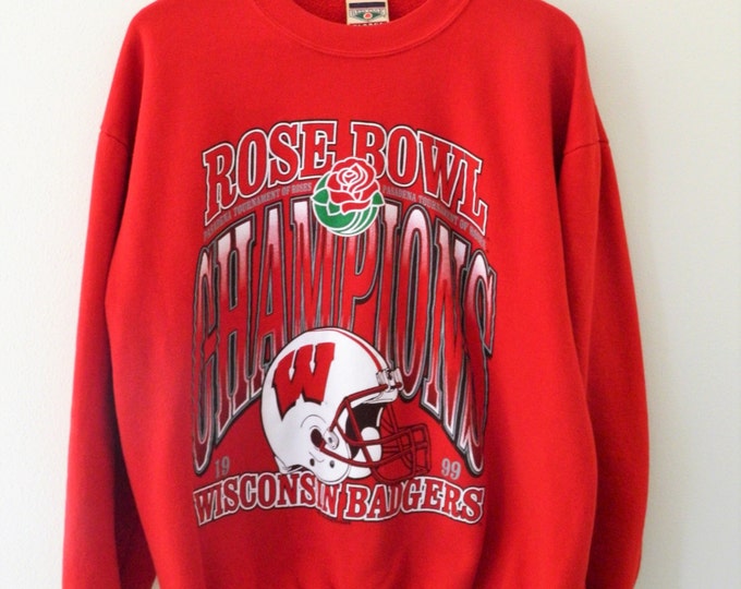 Wisconsin Badgers Red Vintage Style Sweatshirt, Rose Bowl 1999 Champions, Hoodie, T-Shirt - NCAA Football