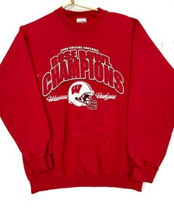 Wisconsin Badgers Vintage 1994 Rose Bowl Champs Red Crewneck Sweatshirt - NCAA Apparel