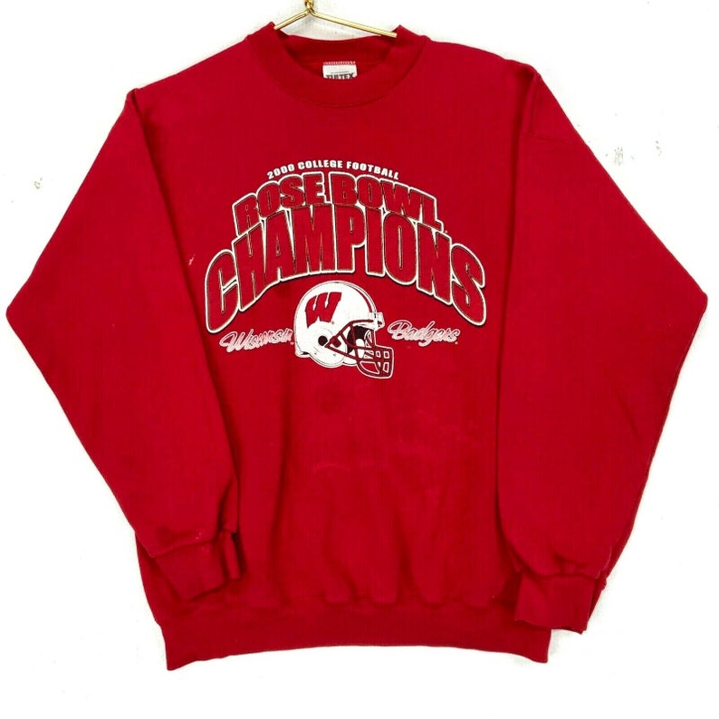 Wisconsin Badgers Vintage 1994 Rose Bowl Champs Red Crewneck Sweatshirt - NCAA Apparel