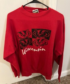 Wisconsin Badgers Vintage Crewneck Sweatshirt, Perfect Gift for NCAA Fans