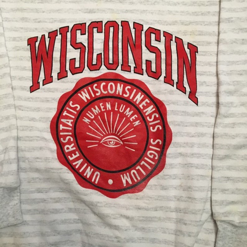 Wisconsin Badgers Vintage Style 1990s Pinstriped Sweatshirt Bundle, Ideal NCAA Gift for Fans - Image 2