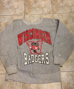 Wisconsin Badgers Vintage Style Crewneck Sweatshirt, Ideal NCAA Gift for Fans